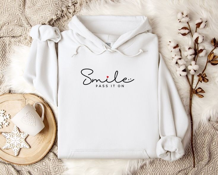 Smile White Hoodie