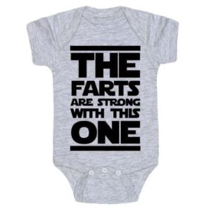 Strong with this one Grey babygrow