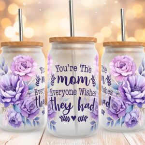 You're the Mom 14oz Glass Tumbler