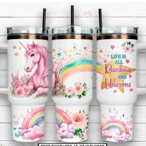 Life is Unicorns 40oz Stanley Dupe