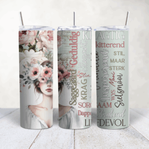 Light Green Lady with Afrikaans wording 20oz Tumbler