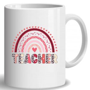 Teacher Rainbow White Mug