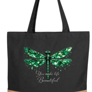 You Make Life Beautiful Black Tote Bag