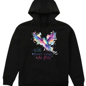 With Brave Wings She Flies Black Hoodie