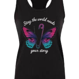 Stay The World Needs Your Story Black Vest