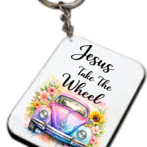 Jesus Take The Wheel Keyring