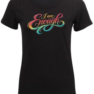 I am Enough Black Ladies Fitted T-shirt