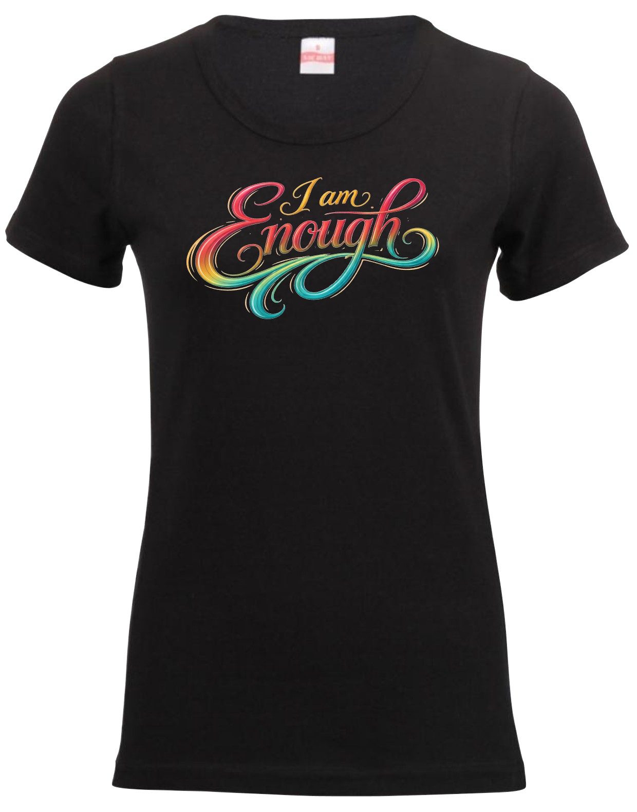 I am Enough Black Ladies Fitted T-shirt