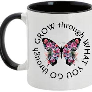 Go Through What You Go Through Black Handle White Mug