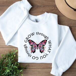 Grow Through What You Go Through White Sweater