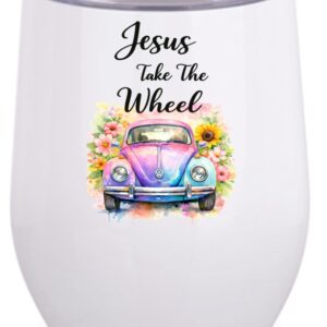 Jesus Take the Wheel Wine Tumbler