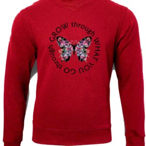 Grow Through What You Go Through Red Sweater